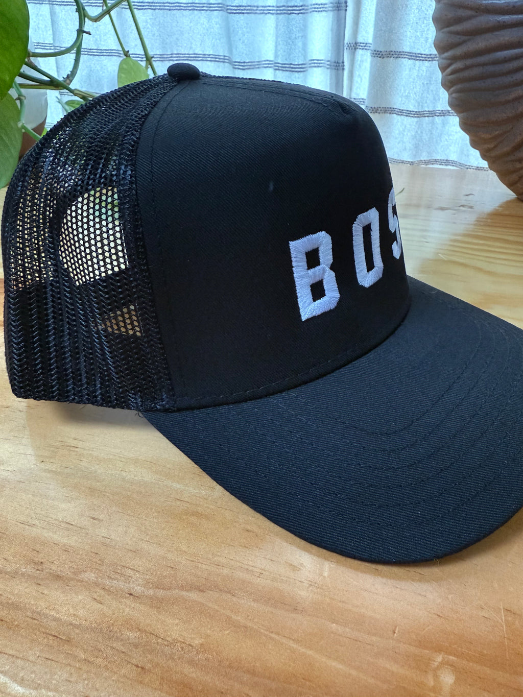 BOS Trucker Hat — Black / White