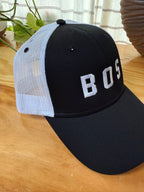 BOS Trucker Hat — Black / White Mesh