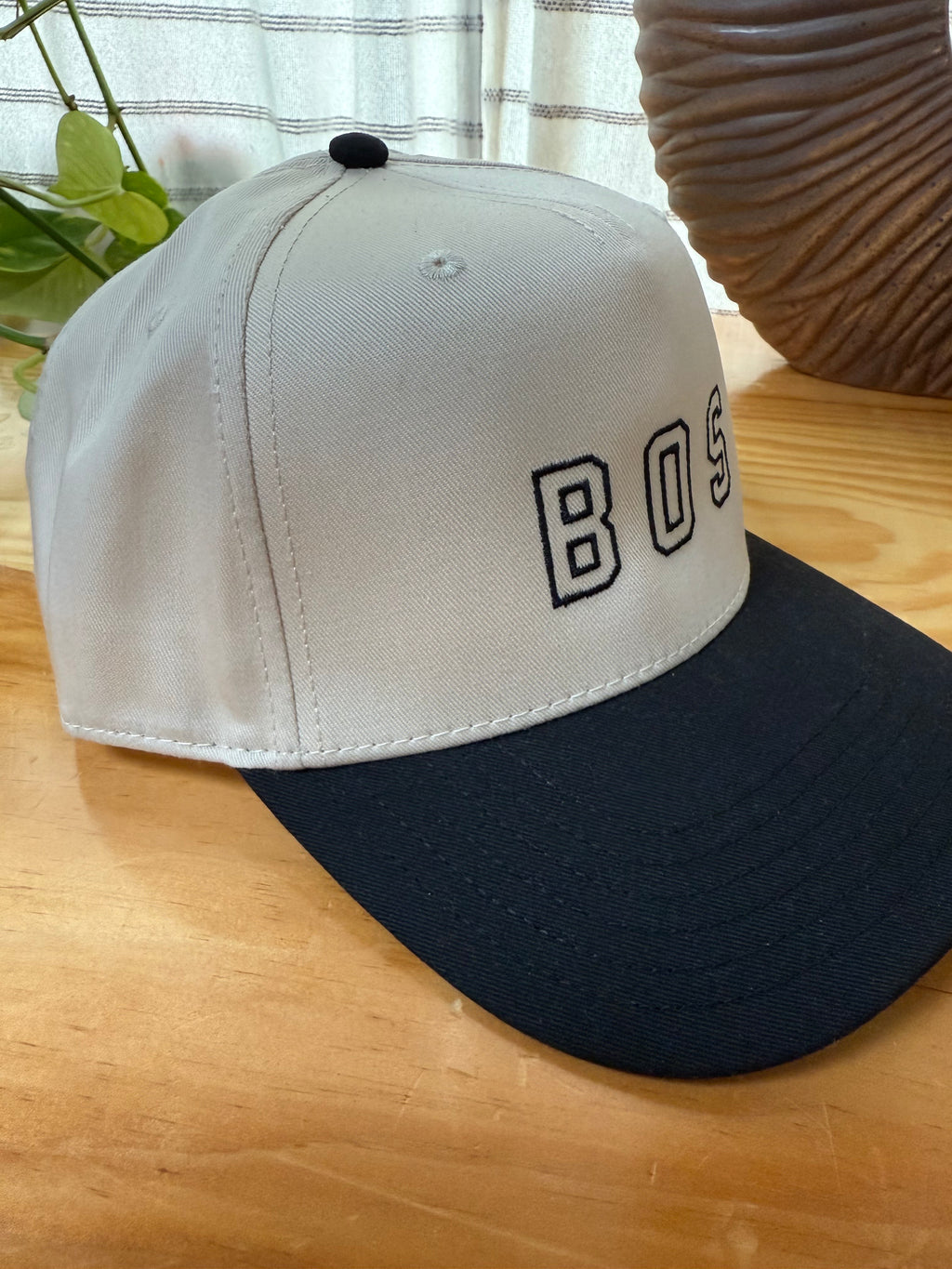 BOS Outline Hat — White / Black