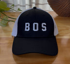 BOS Trucker Hat — Black / White Mesh
