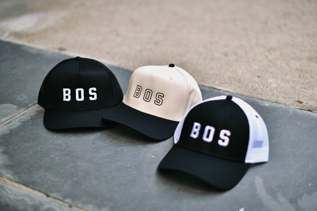 BOS Trucker Hat — Black / White